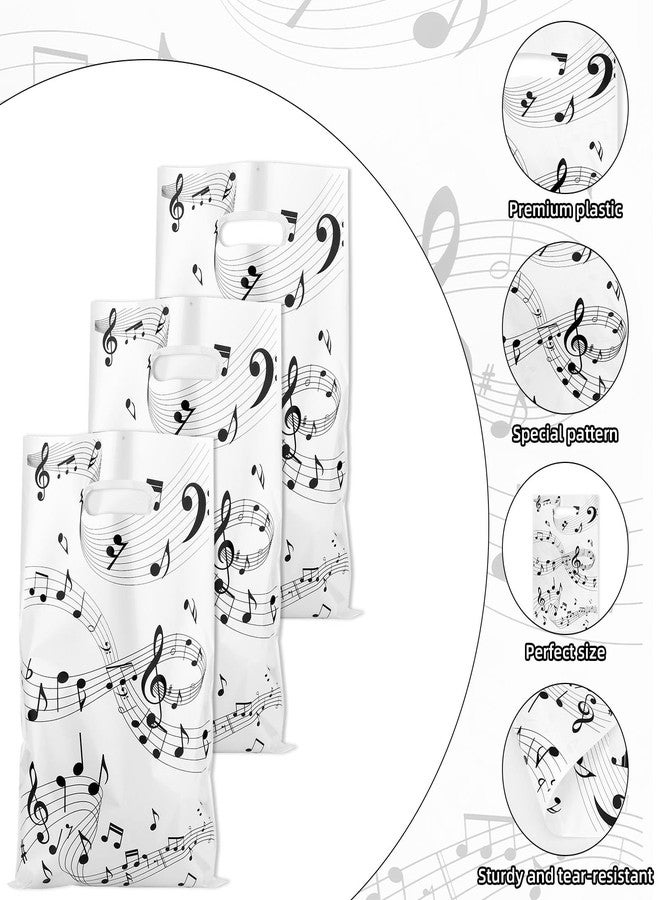 Fukaisu 50pcs Music Note Gift Bags, Music Themed Candy Treat Party Goodie Favor Plastic Bags Musical Note Party Supplies for Art Teacher Student Birthday Musical Festivals Celebrations Decorations - Image 4